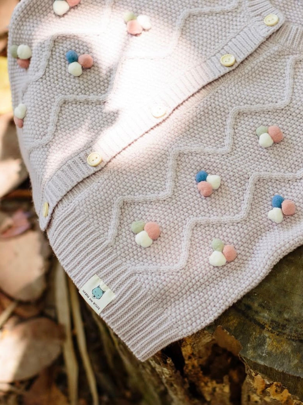 Pernille pom pom cardigan