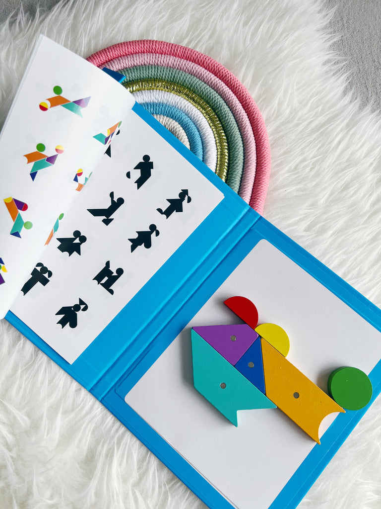 Wooden tangram puzzle