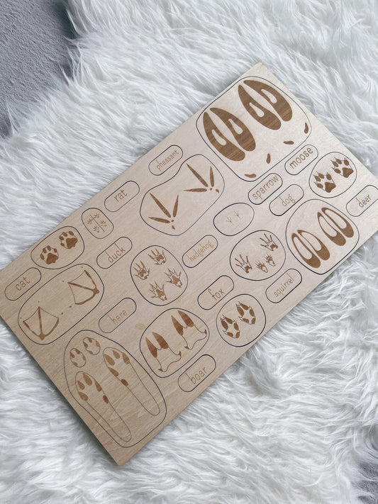 Foot prints wooden puzzle