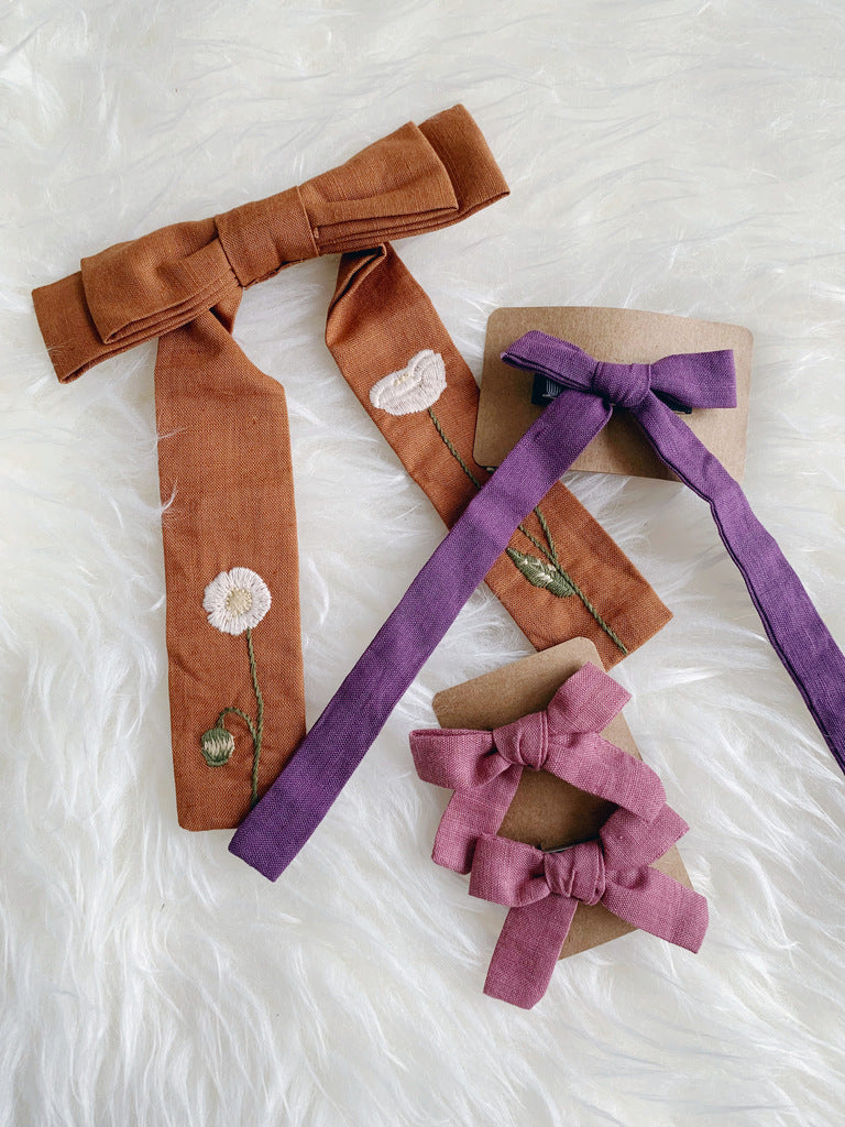 Maeve linen bow