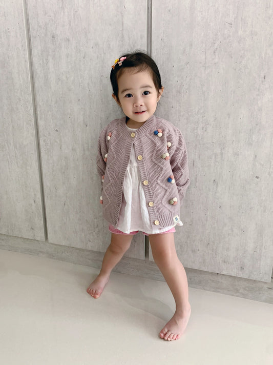 Pernille pom pom cardigan